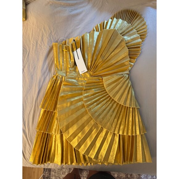 ACLER ABBOTSFORD GOLD MINI DRESS - Size 8 - Picture 7 of 11